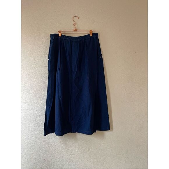Vintage denim‎ button front midi skirt with star embroidery - Picture 3 of 6